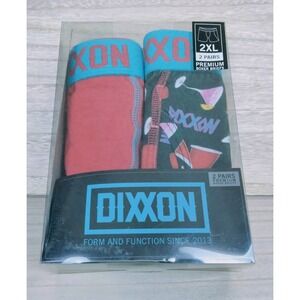 Dixxon Boxer Briefs Premium 2 Pack Mens Size 2XL Red Solid /Black Multi Cocktail
